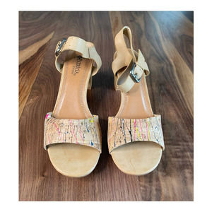 Patrizia by Spring Step Cork Paint Splatter Heel